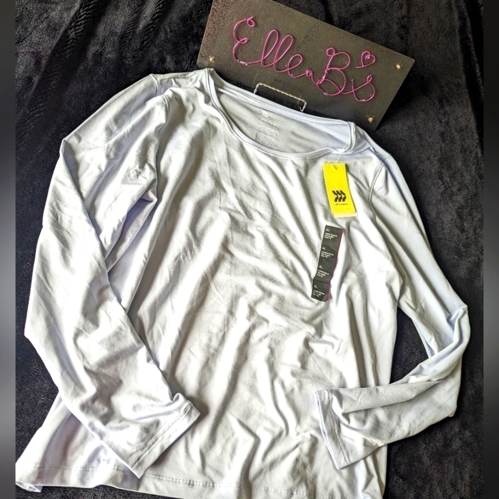 NWT All In Motion Lavendar Essential Crewneck Long Sleeve Tee XL